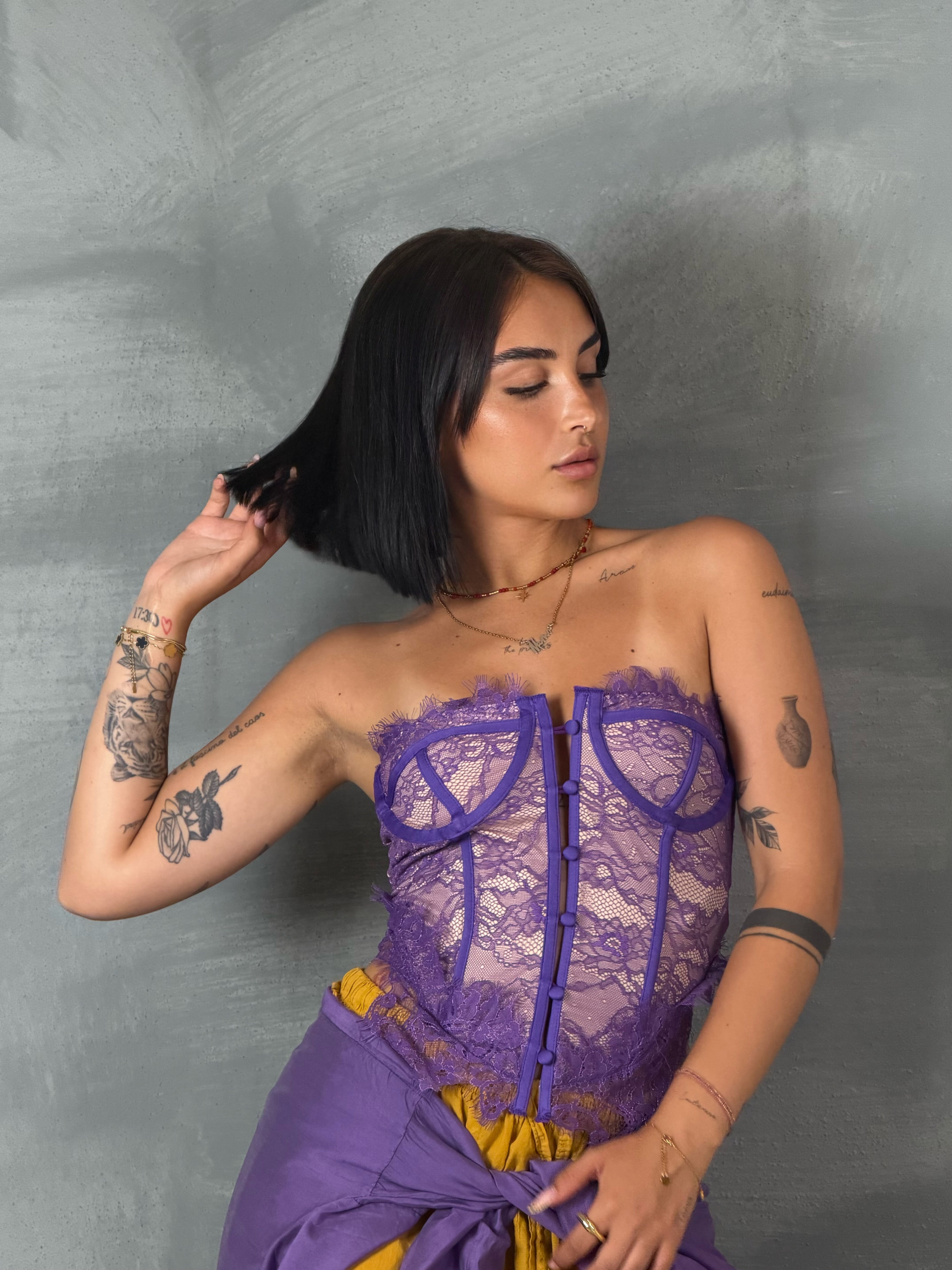 Bustier pizzo TAHAL violet