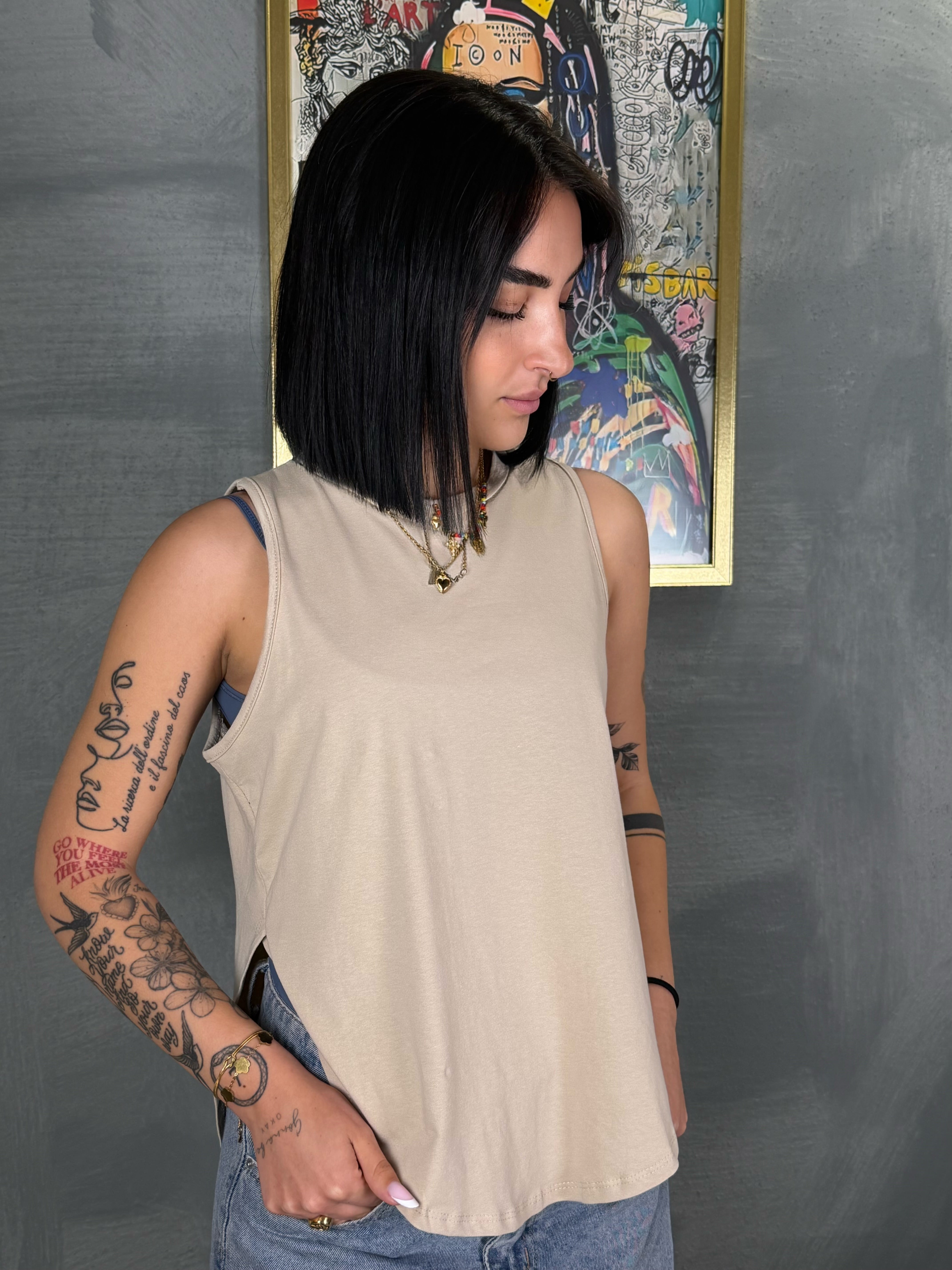 Canotta BEGIN asimmetrica beige