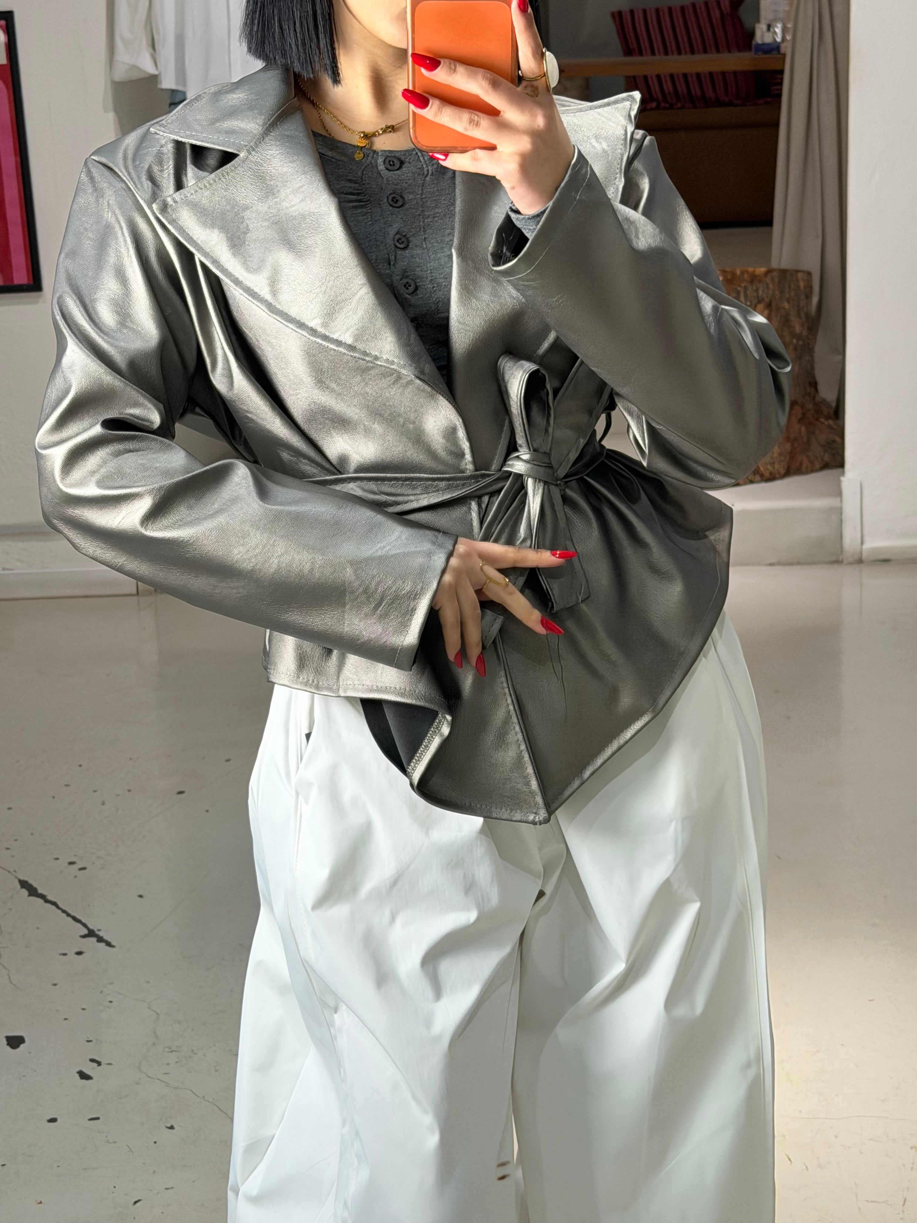 Mini trench STORM argento scuro