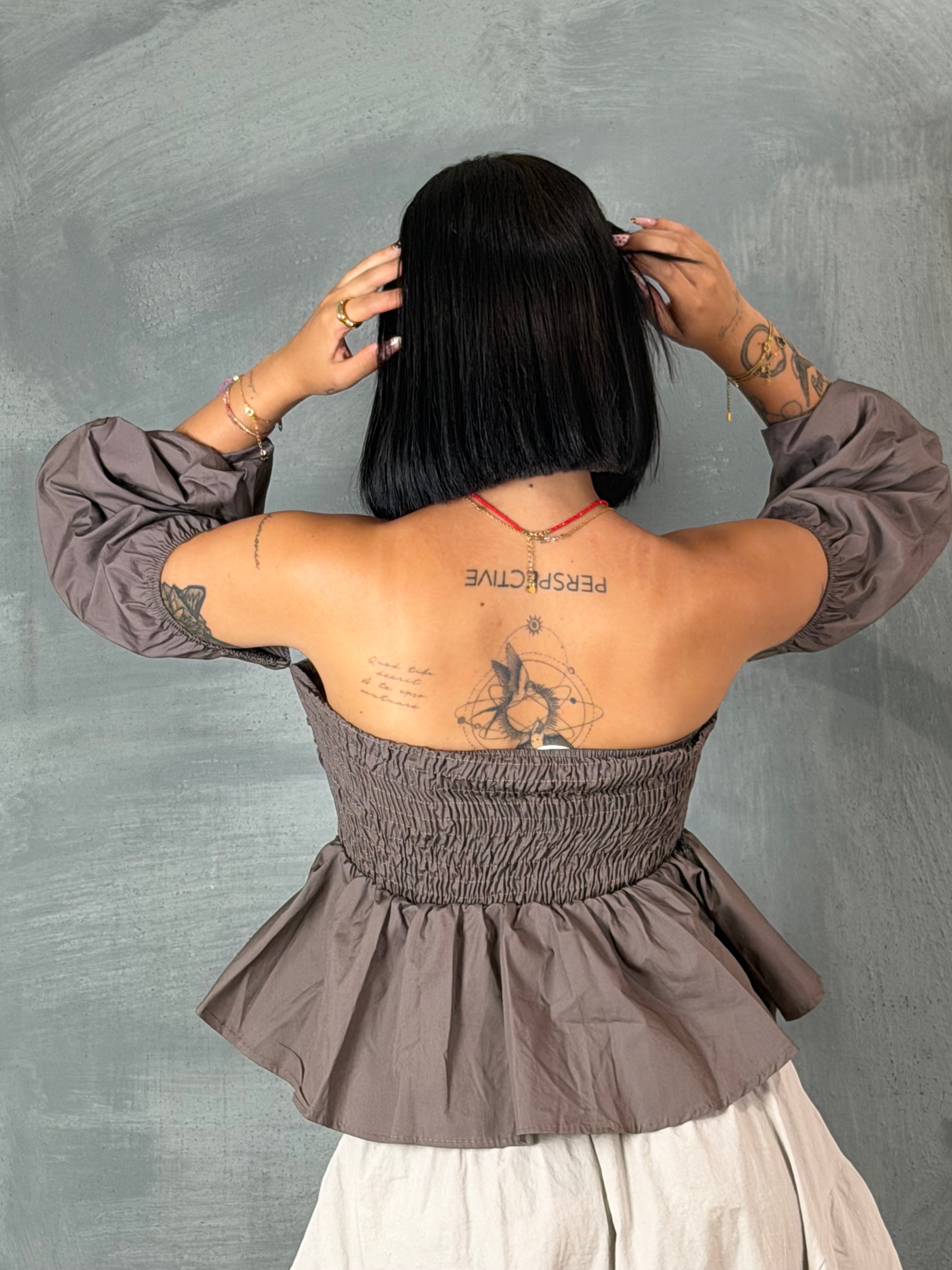 Top cotone ELCHE taupe