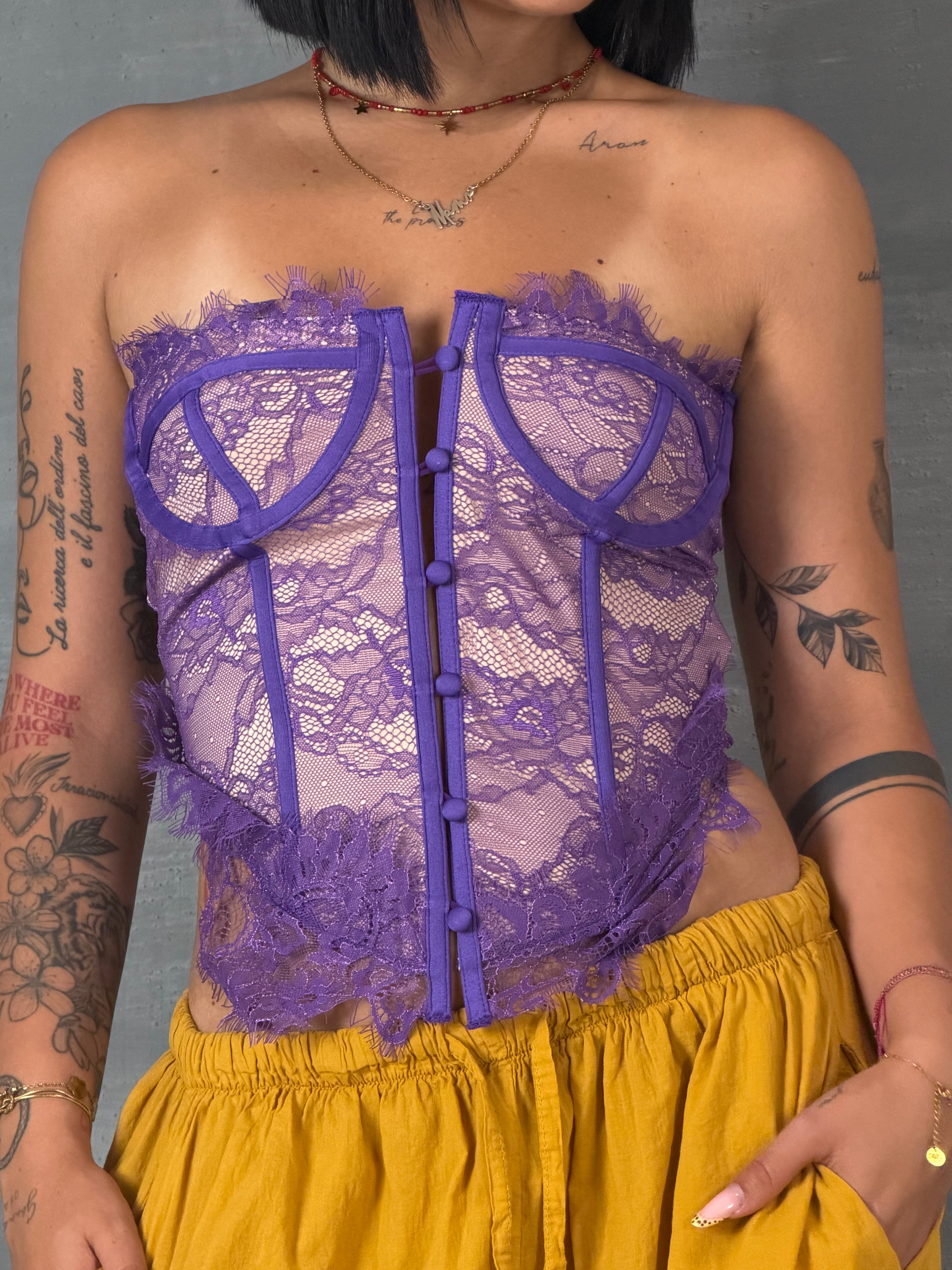 Bustier pizzo TAHAL violet
