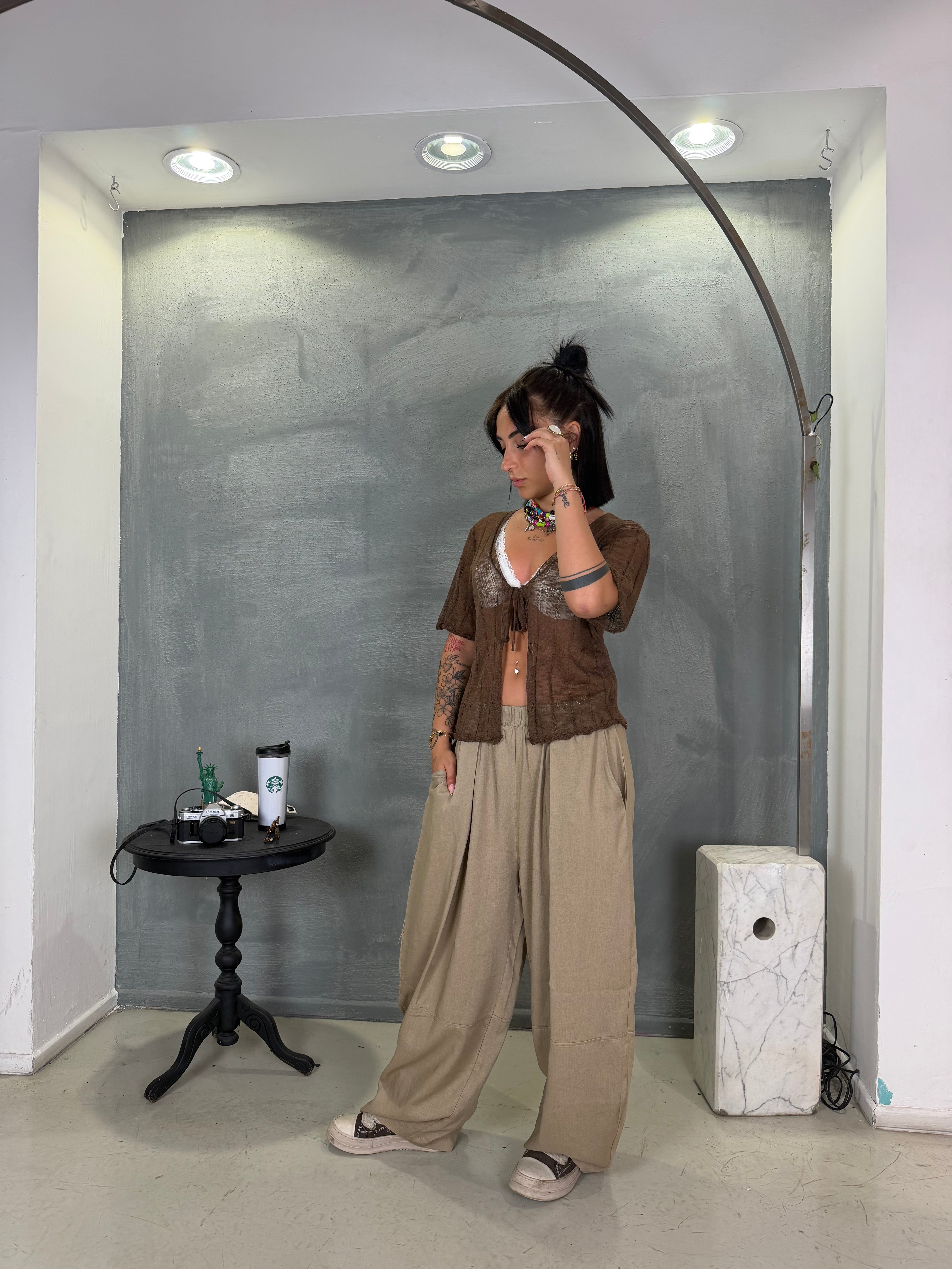 Pantalone lino Granada sand