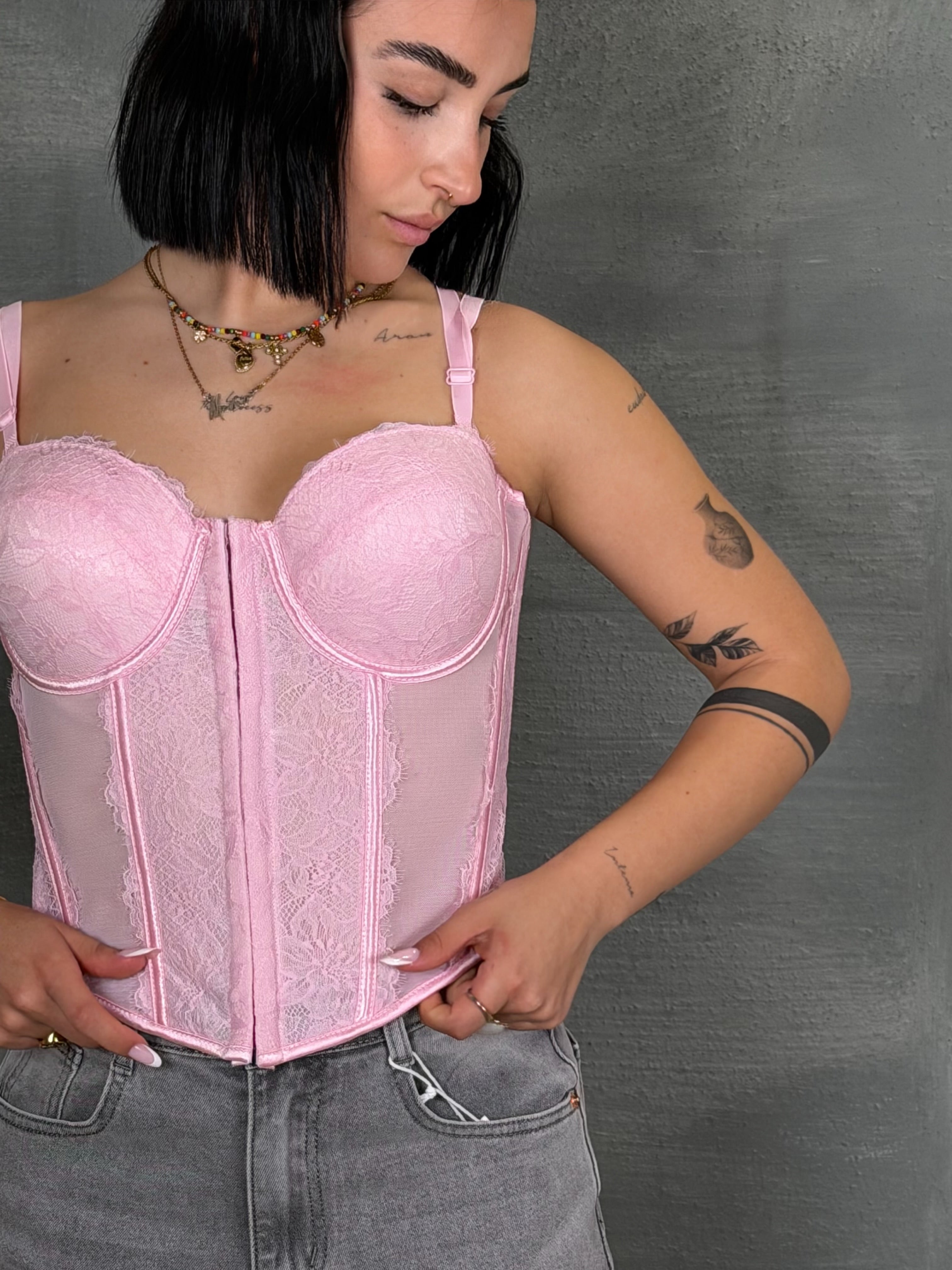 Bustier pizzo GARRETT rosa