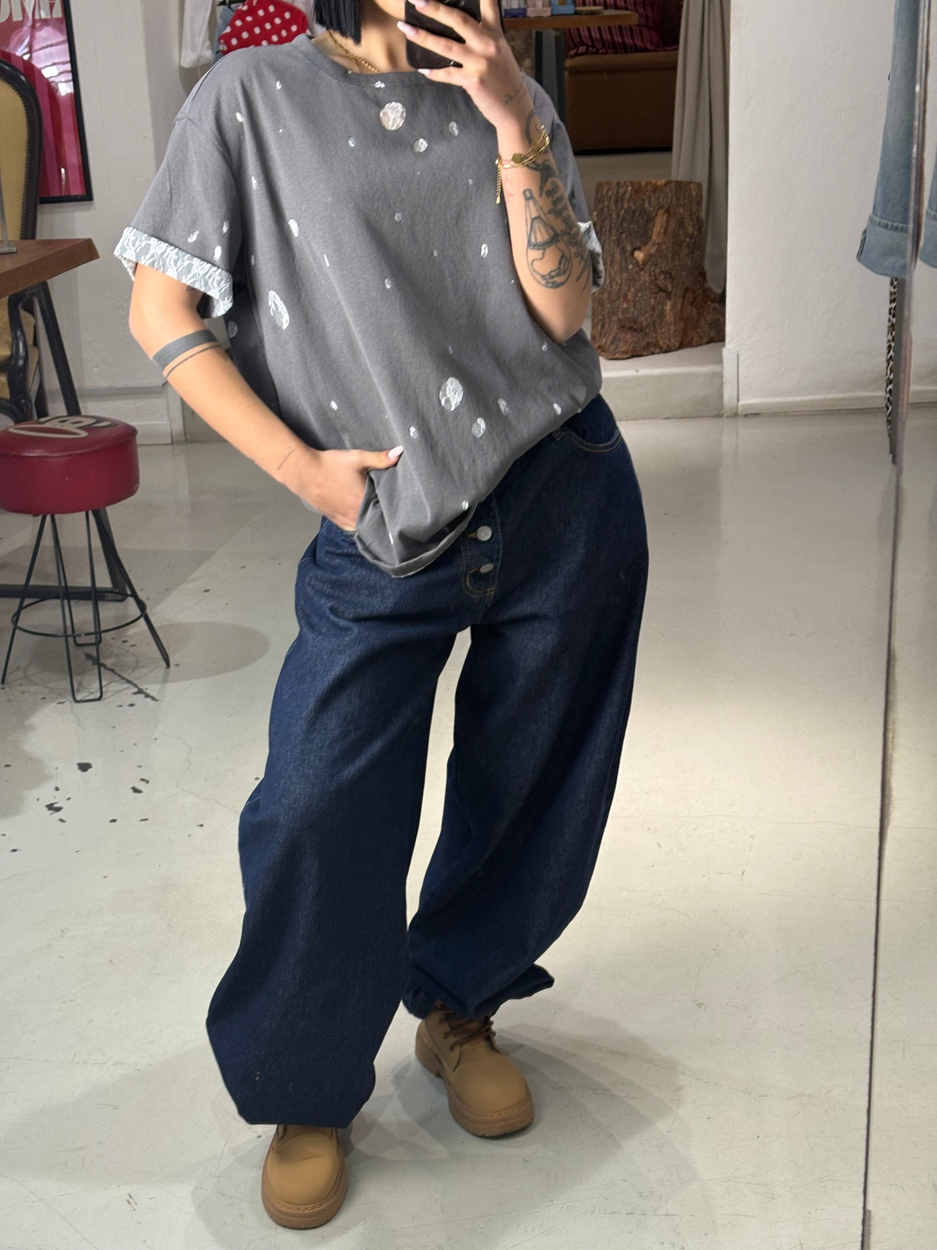 T shirt MIX mezza manica grey