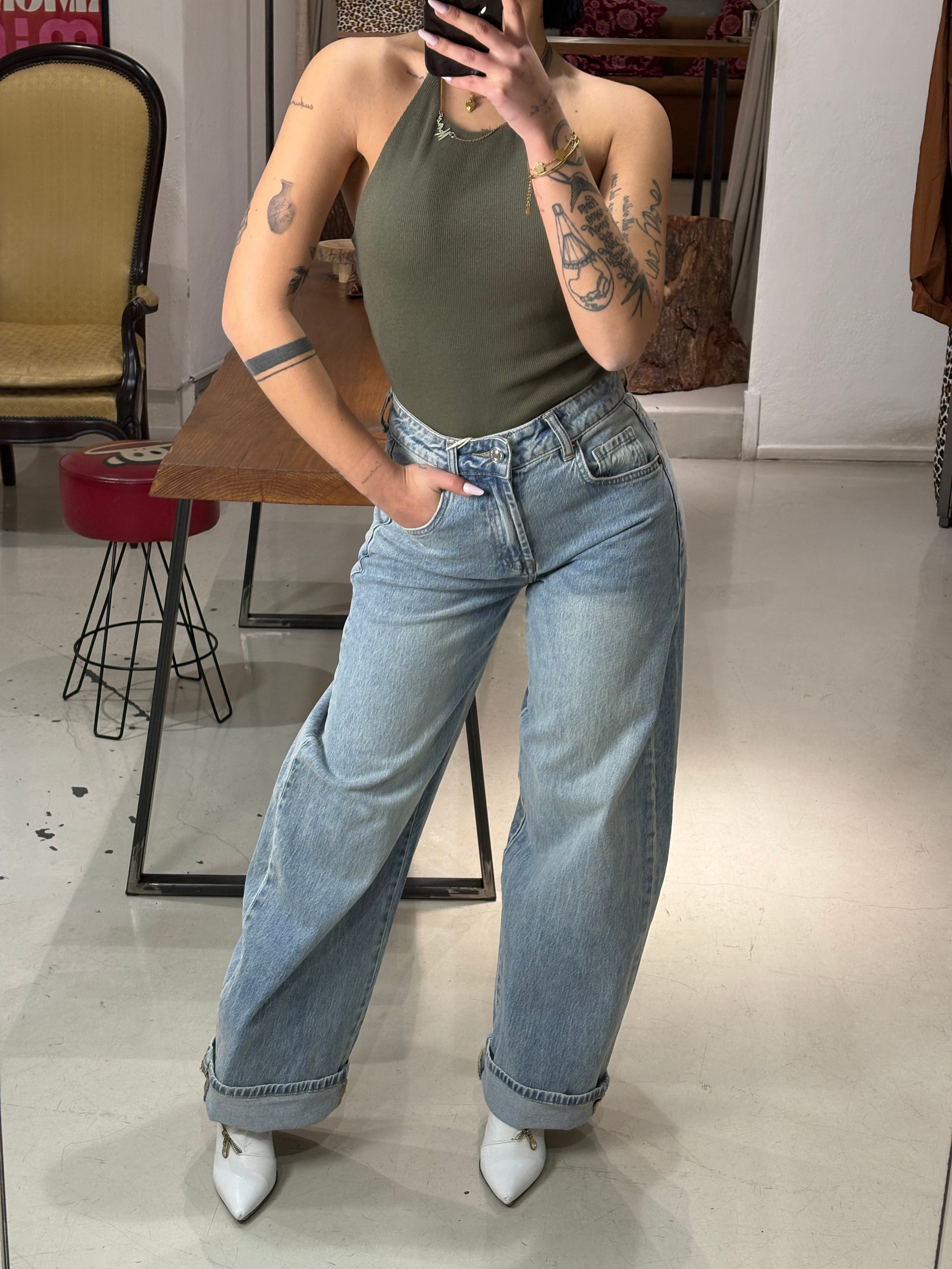 Canotta a costine scollo america MUSCLE army