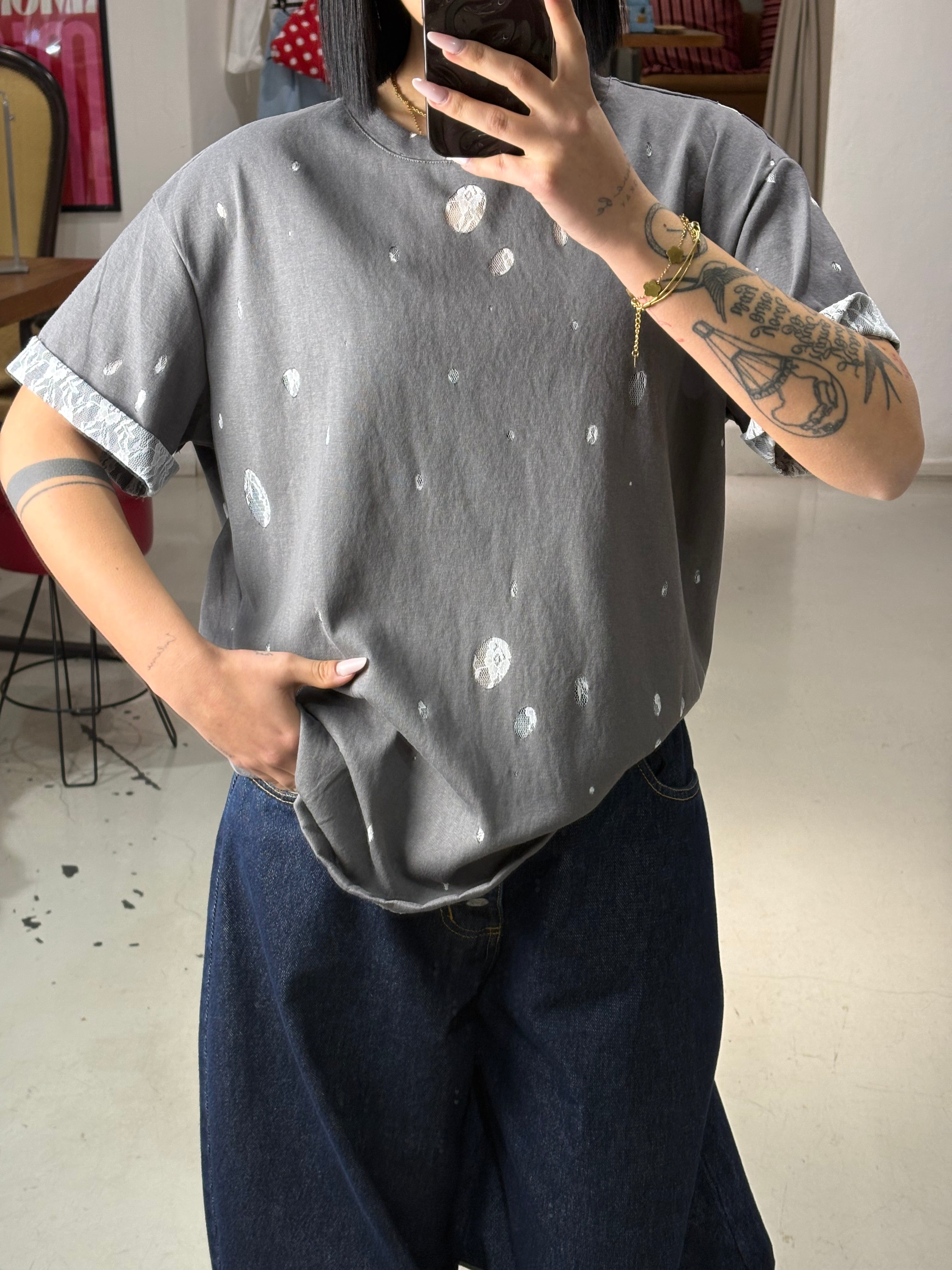 T shirt MIX mezza manica grey