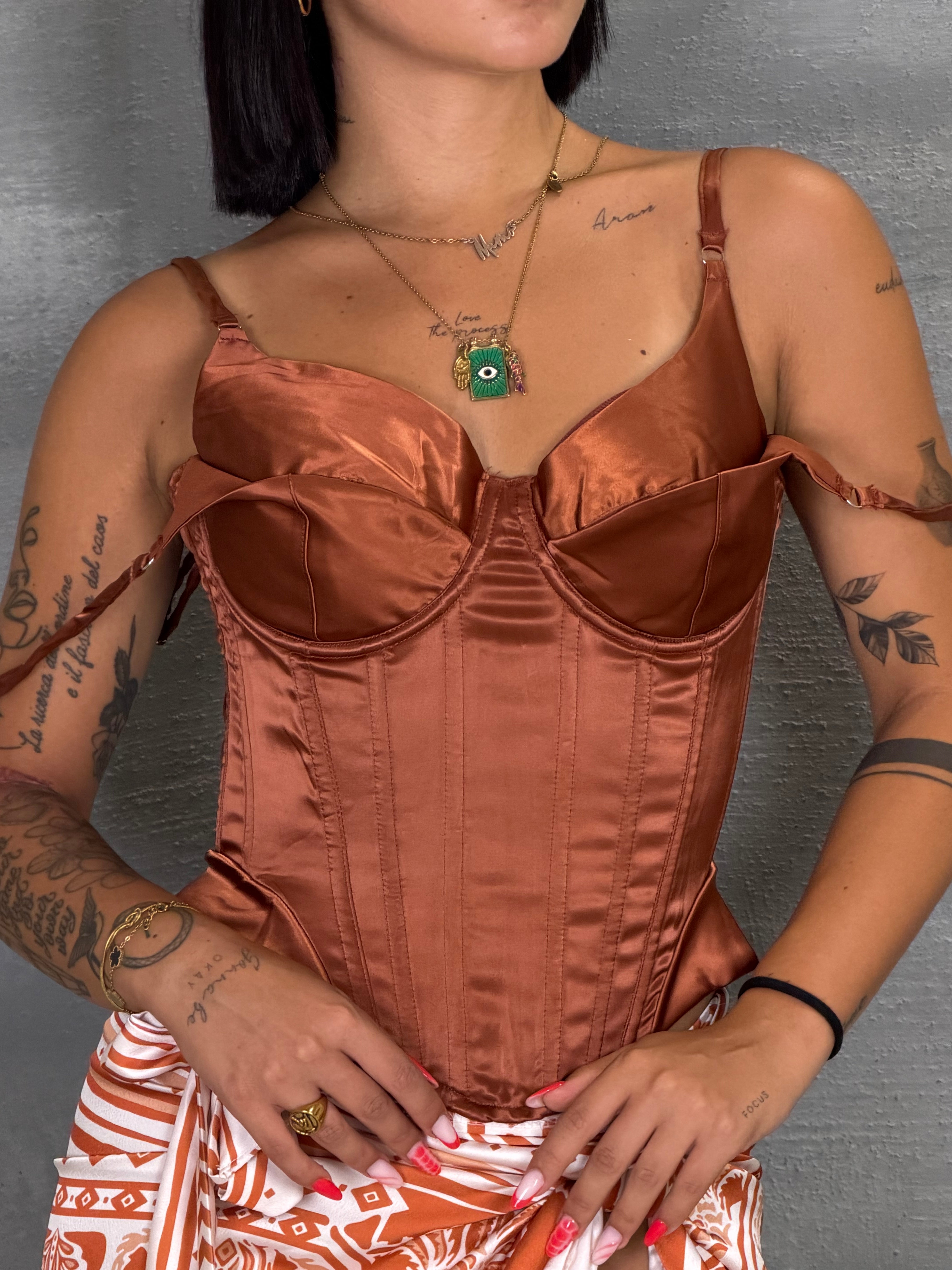 Corpetto satin TEAM ruggine