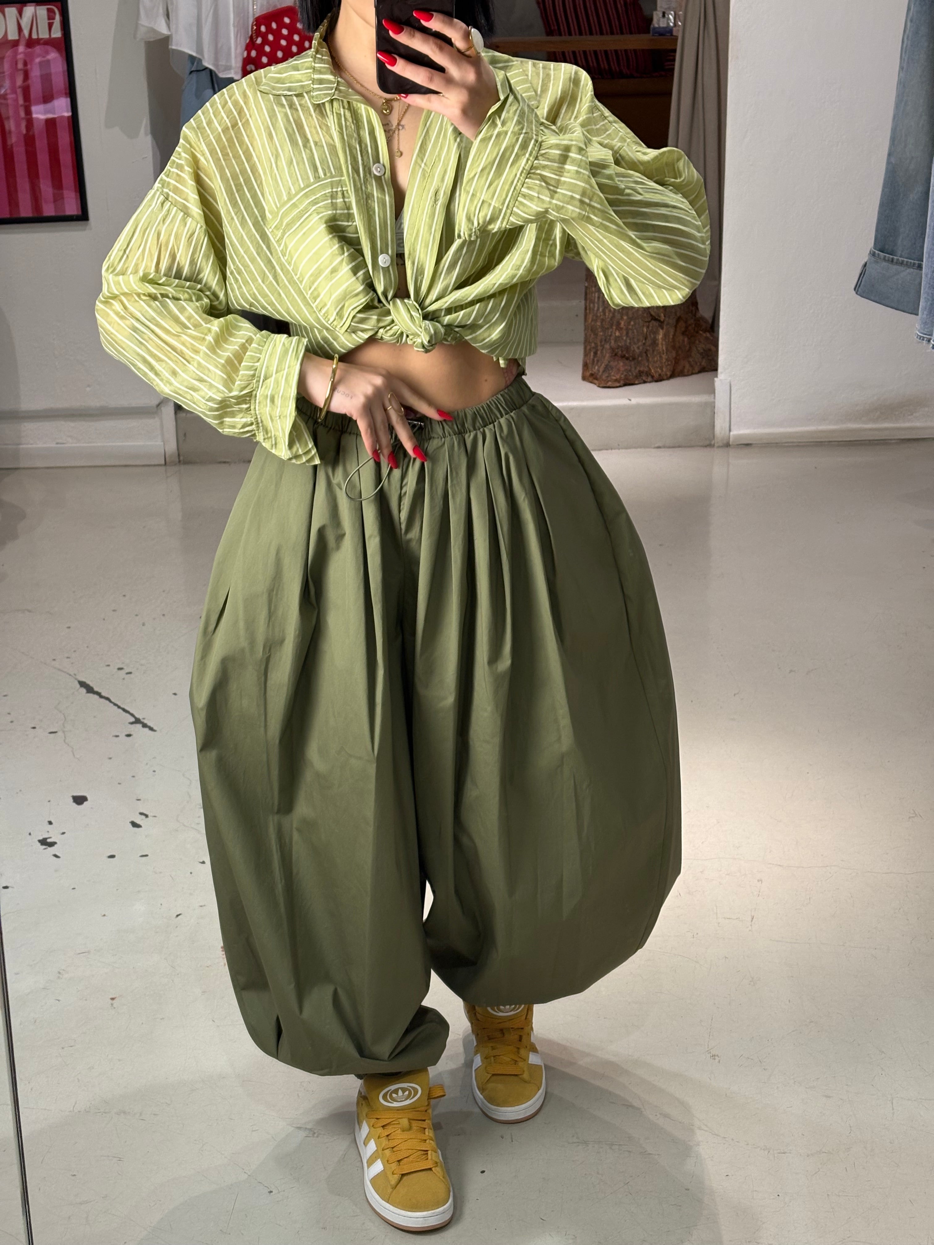 Camicia righe PALE Verde