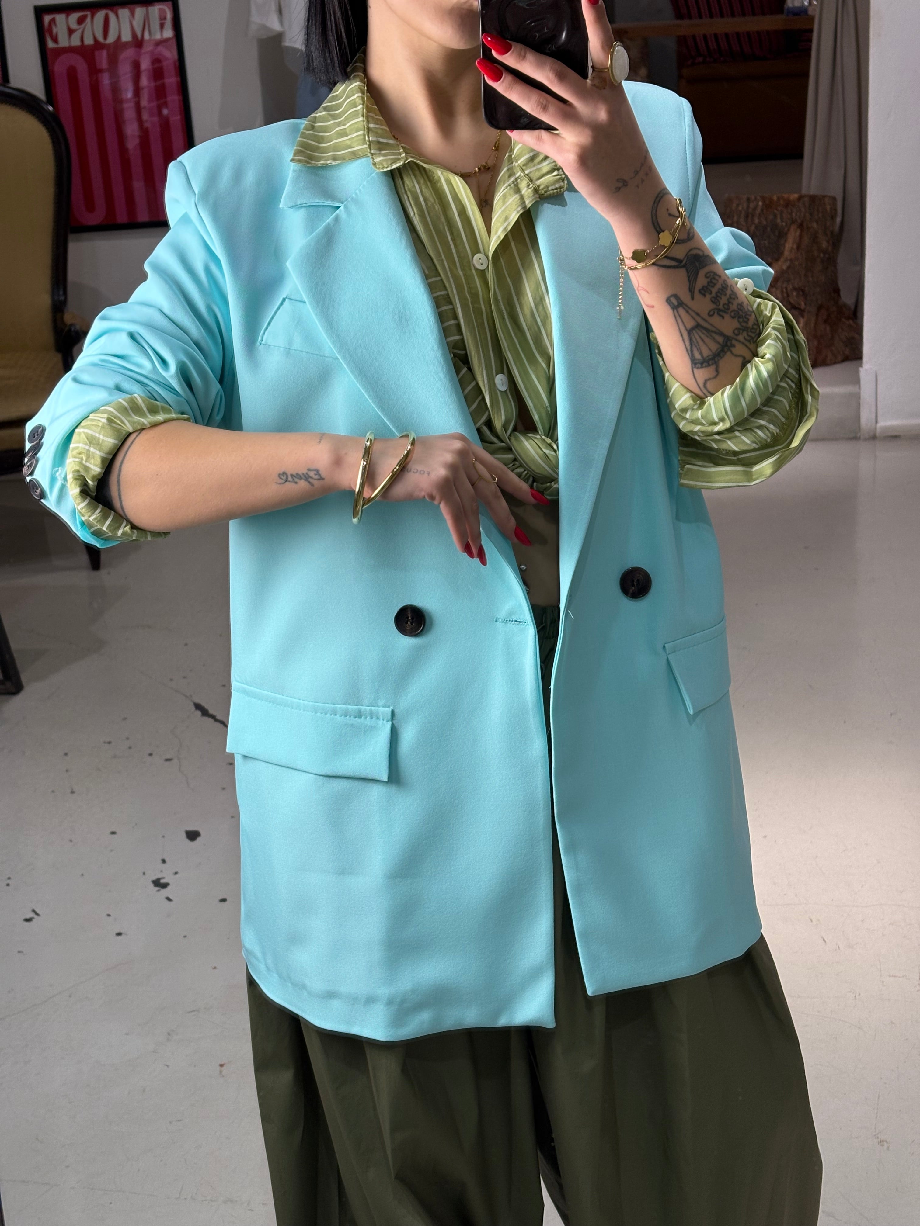 Blazer doppiopetto TURN acqua