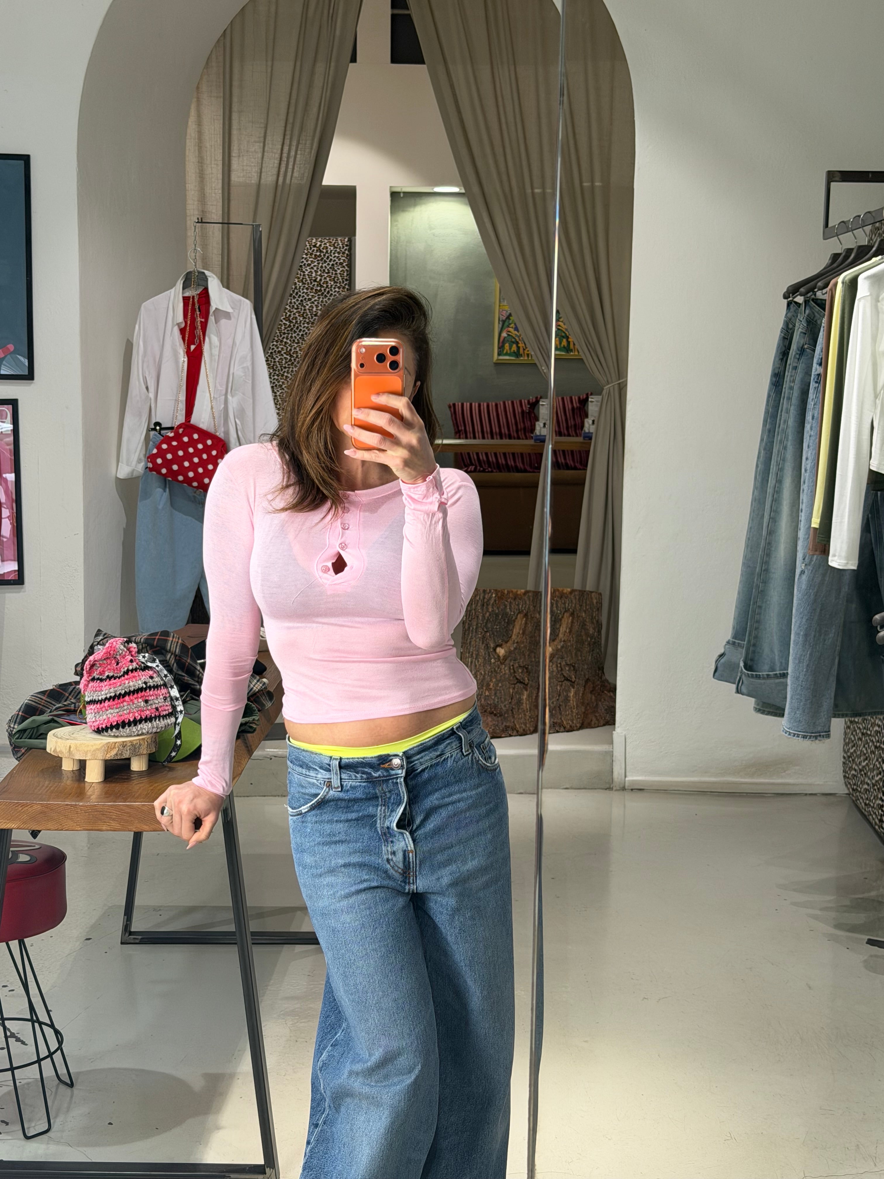 T shirt OPAL  manica lunga guanto  rosa
