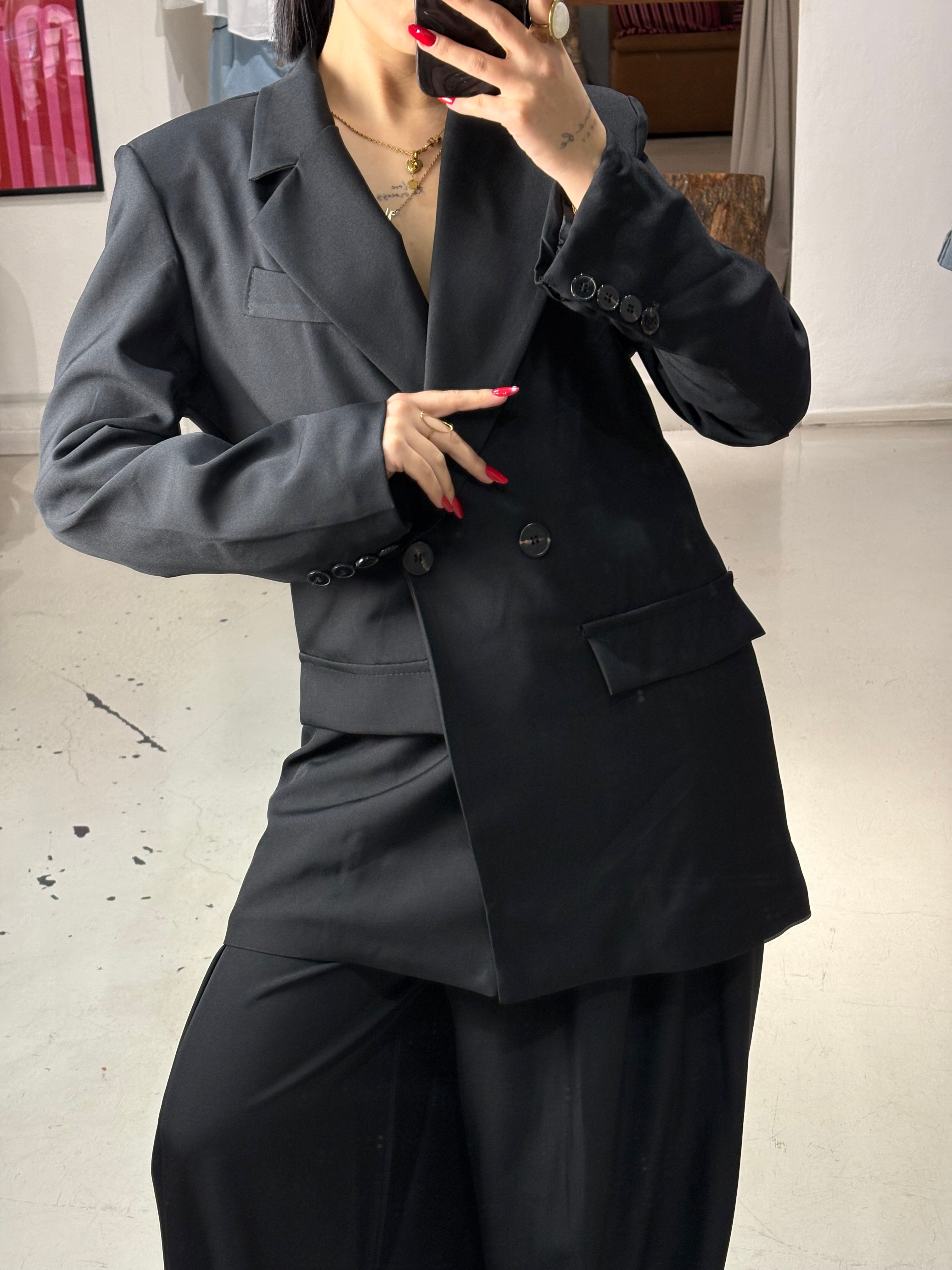 Blazer doppiopetto TURN black
