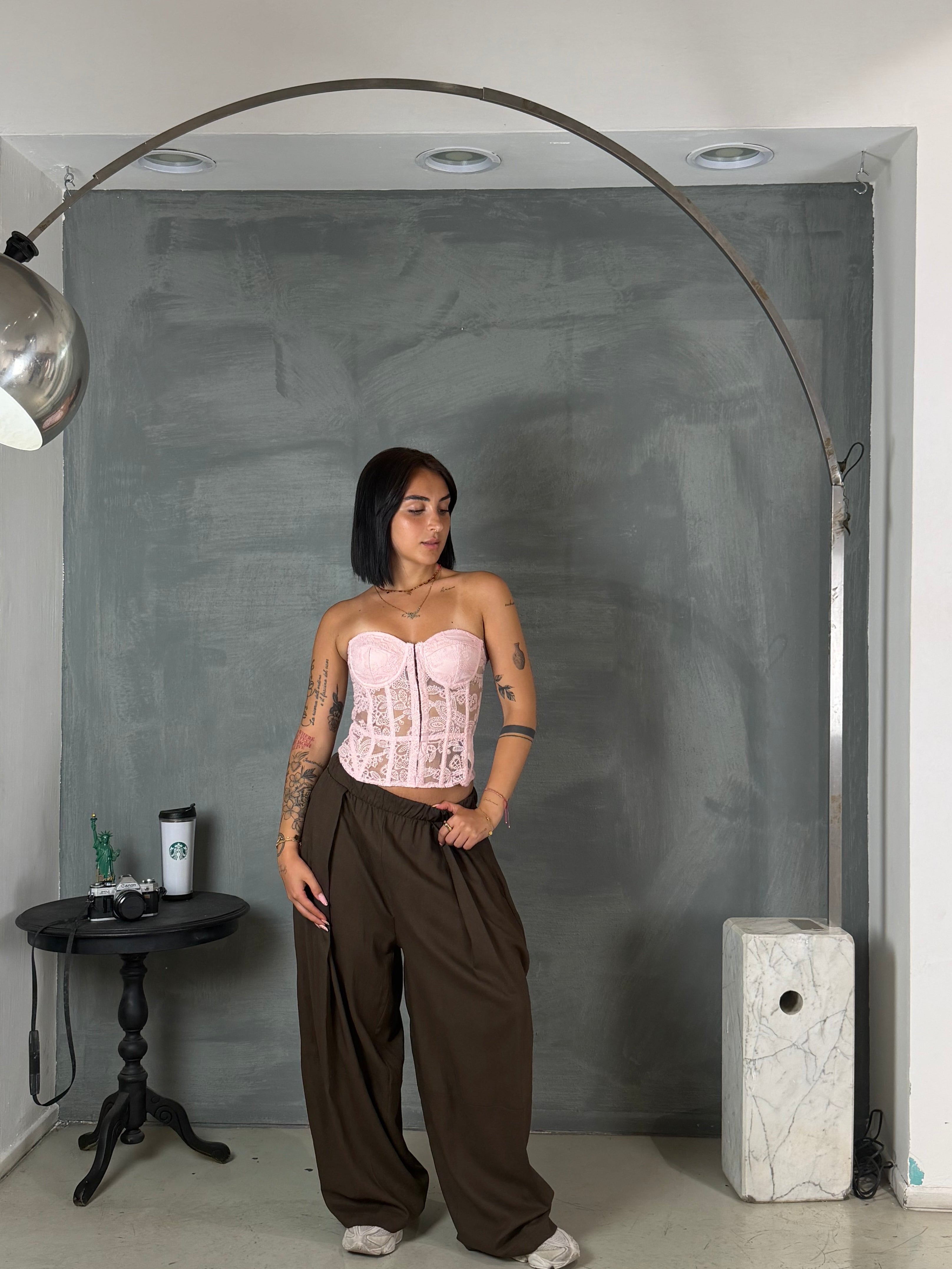 Bustier macrame RUBIO pink