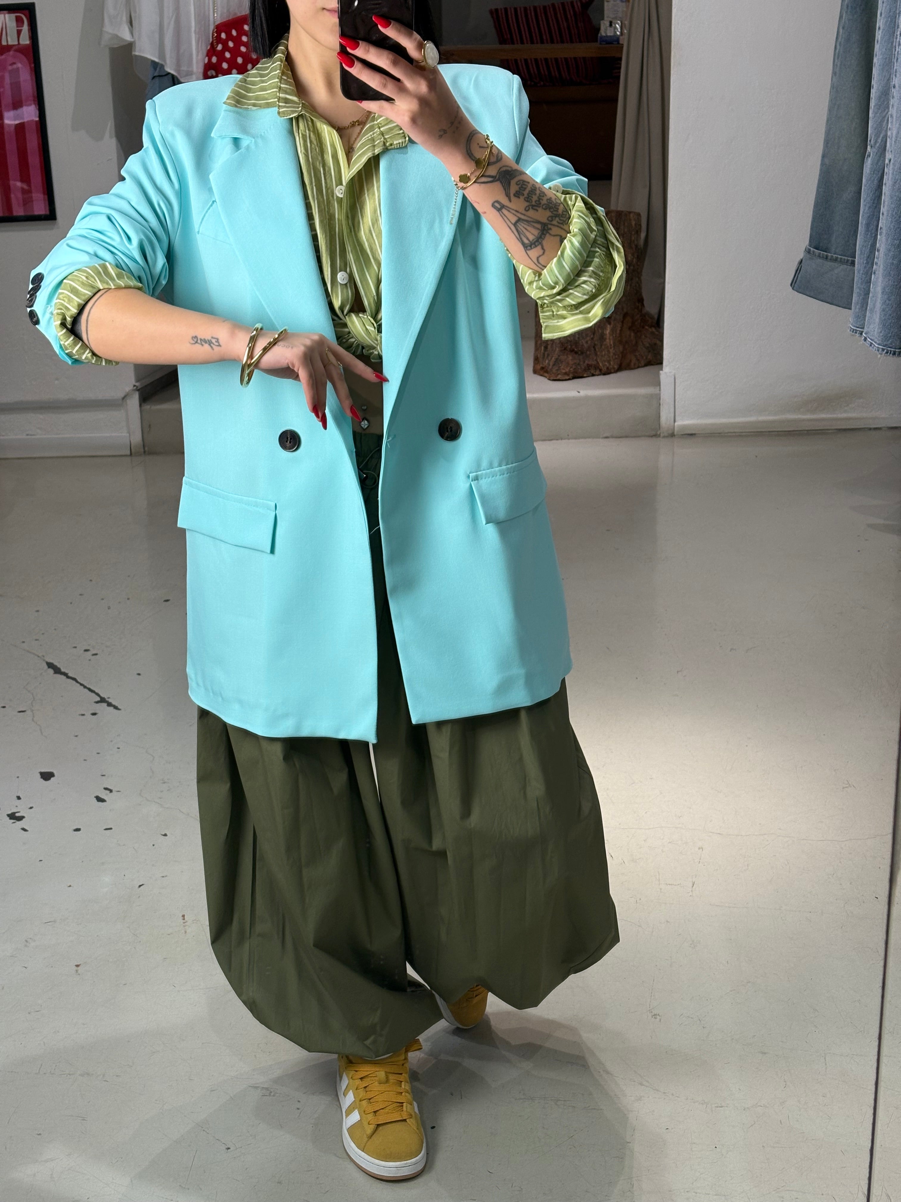 Blazer doppiopetto TURN acqua