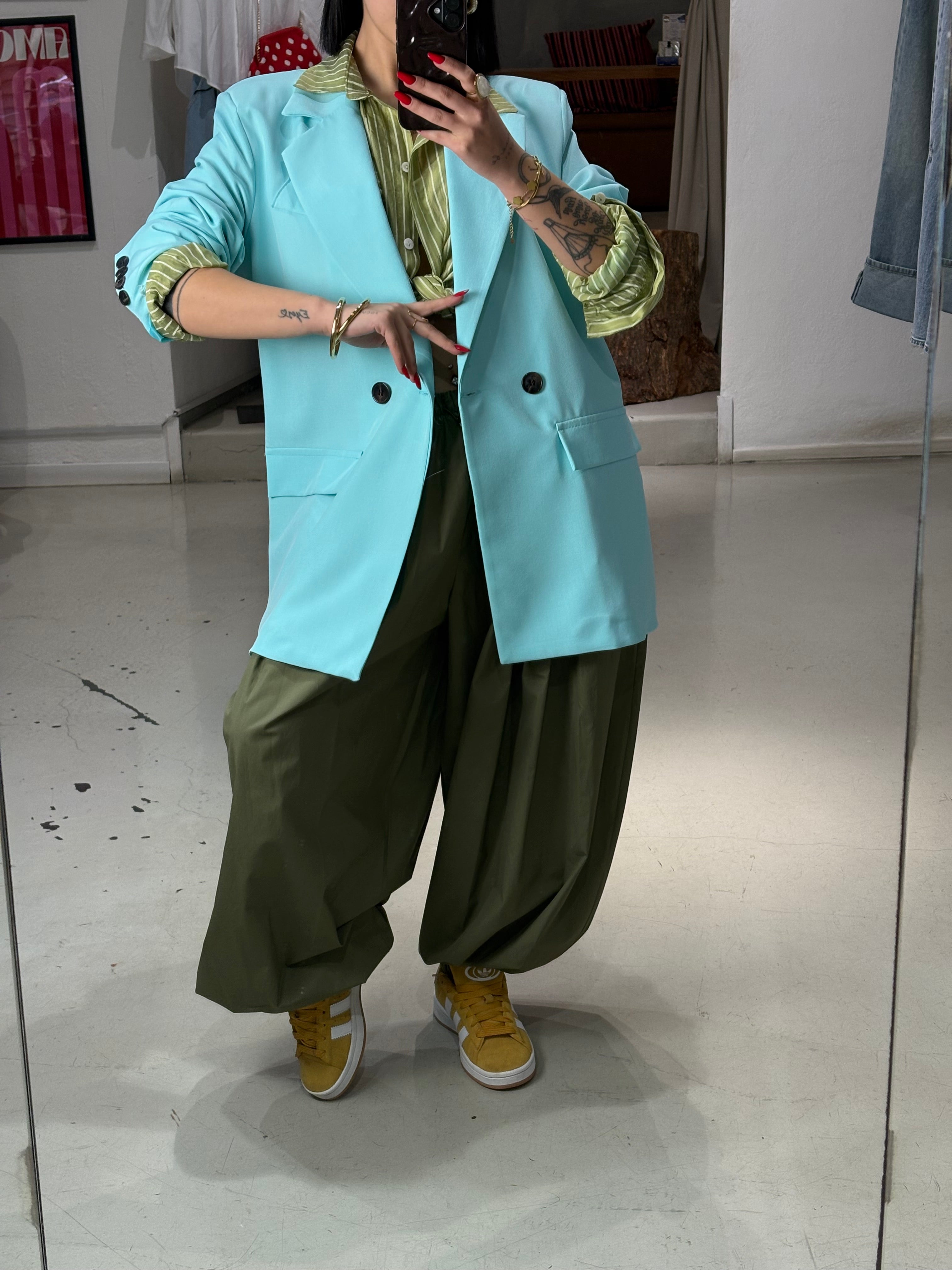 Blazer doppiopetto TURN acqua