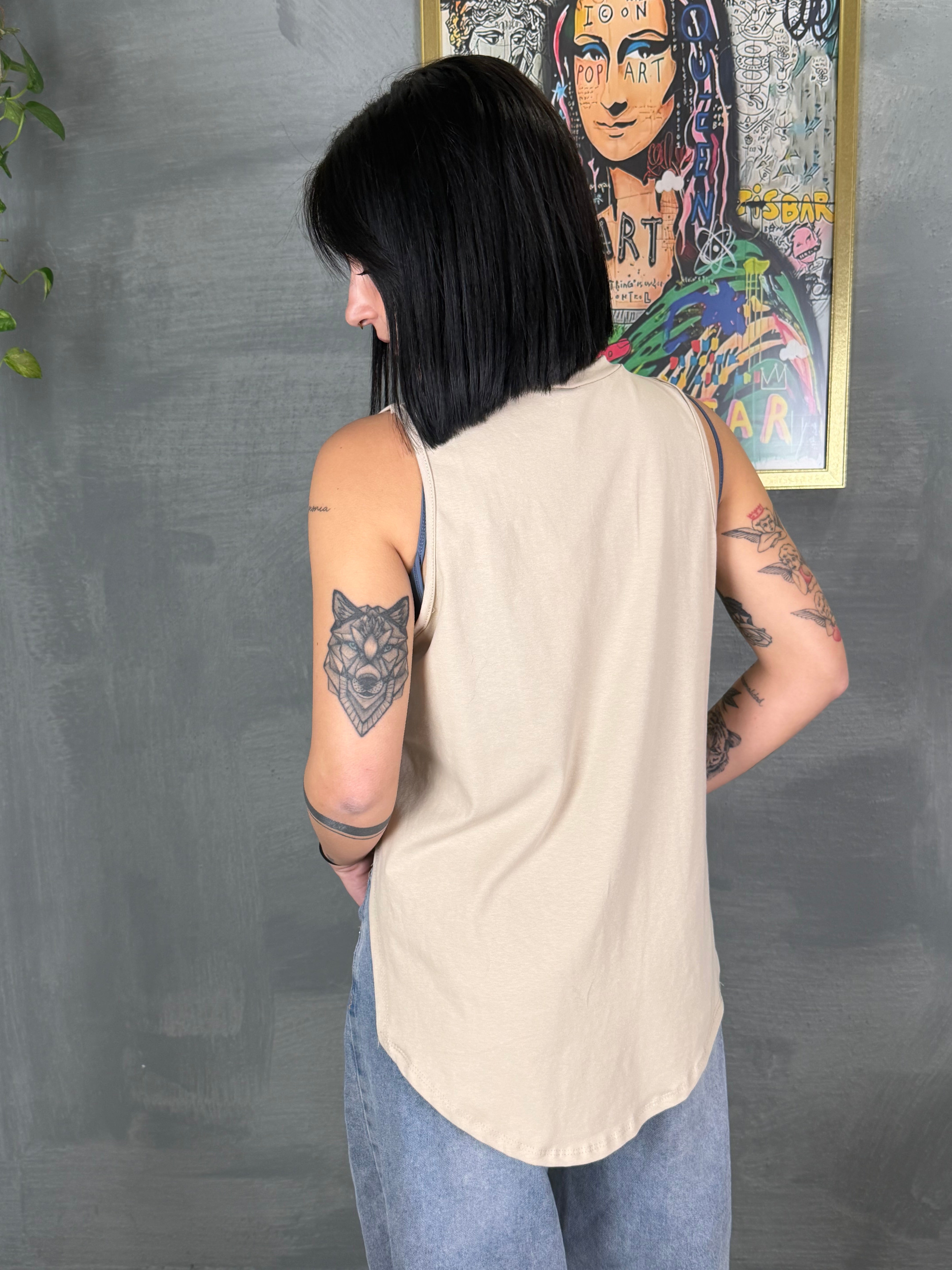 Canotta BEGIN asimmetrica beige