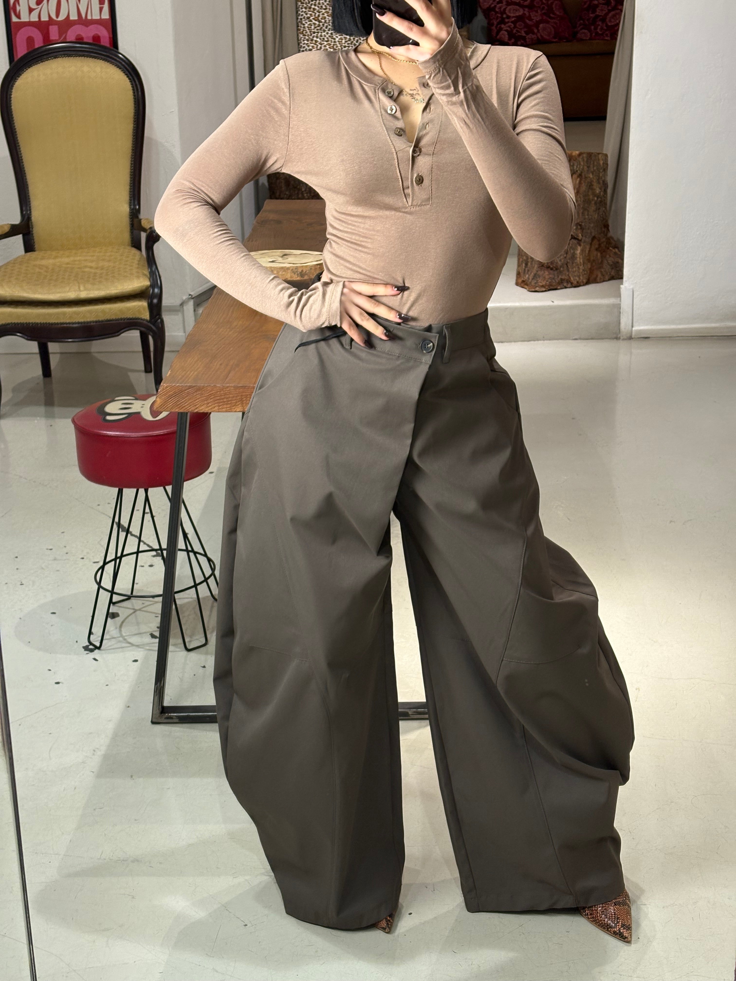 T shirt OPAL manica lunga guanto  taupe