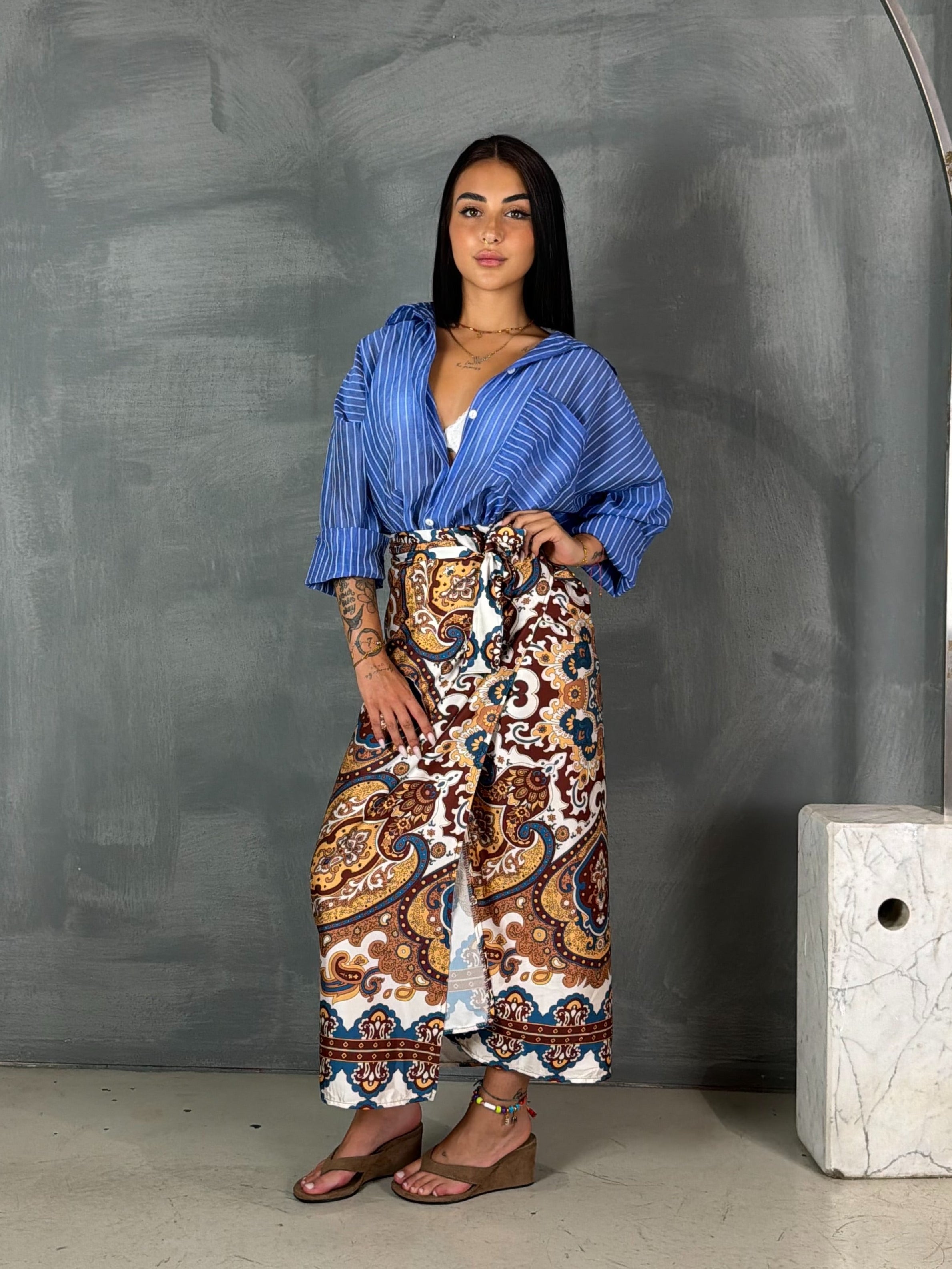 Camicia righe  PALE bluette