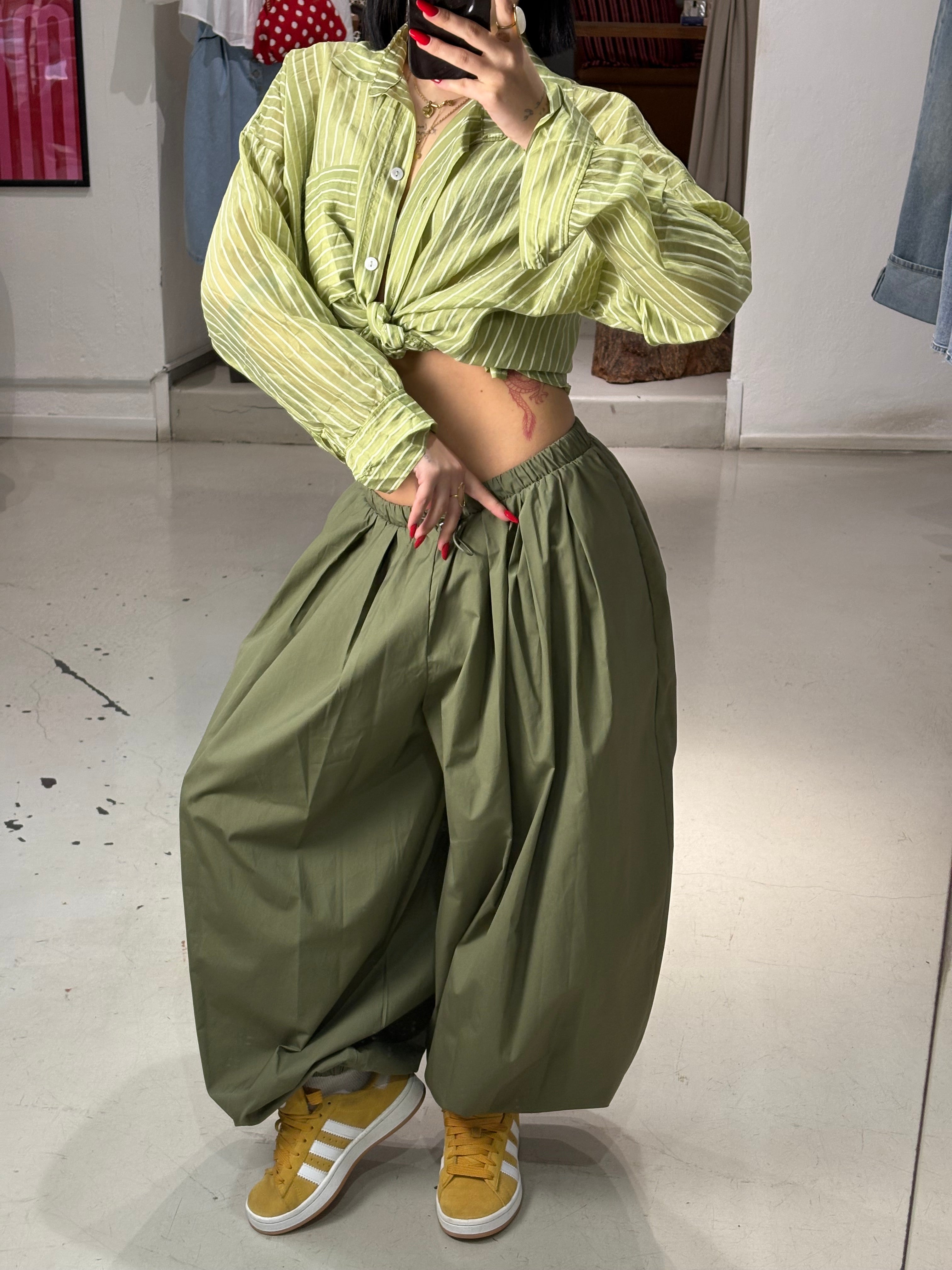 Camicia righe  PALE Verde