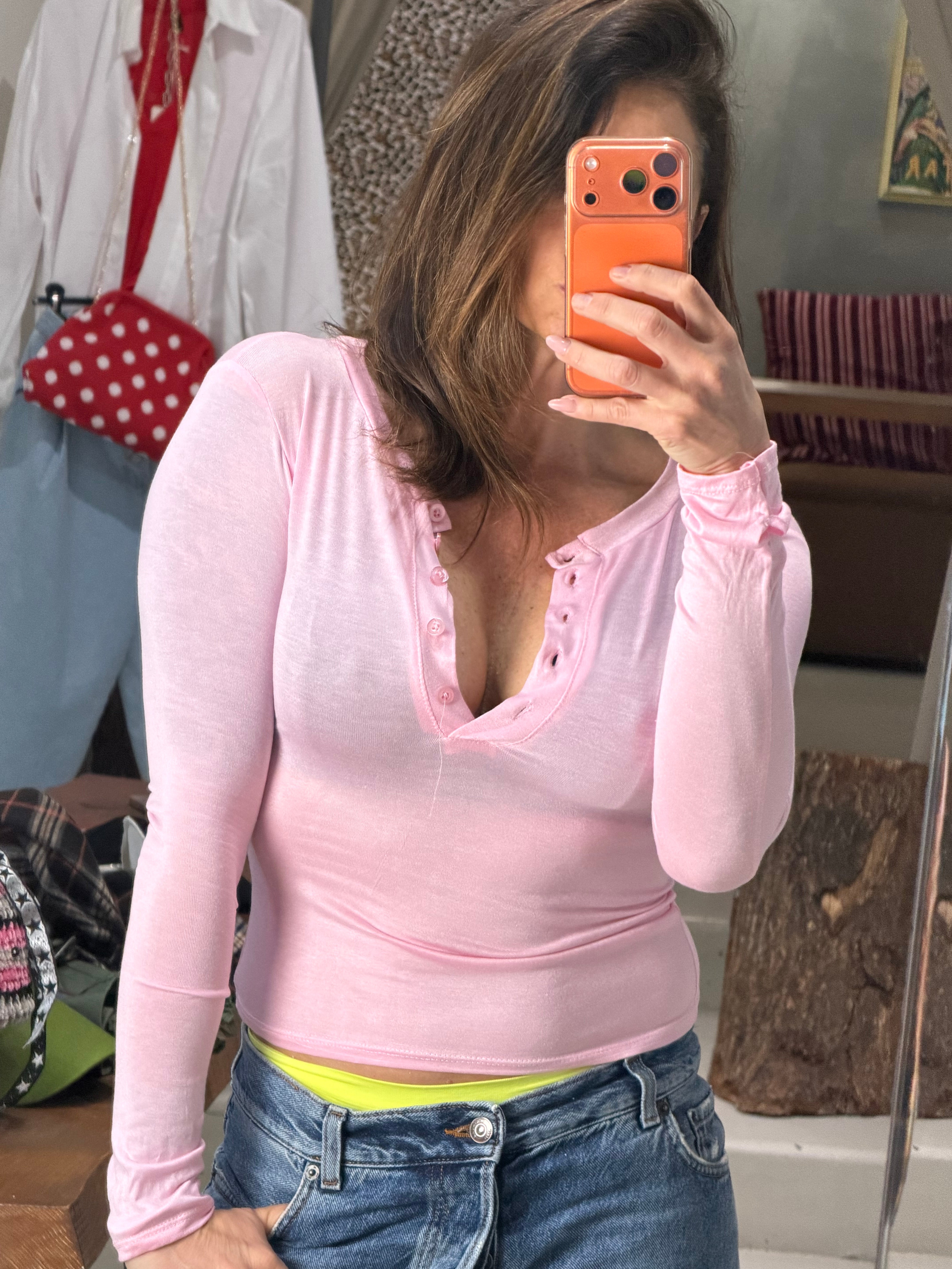 T shirt OPAL  manica lunga guanto  rosa